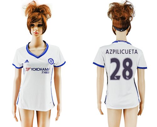 Women's Chelsea #28 Azpilicueta Sec Away Soccer Club Jersey